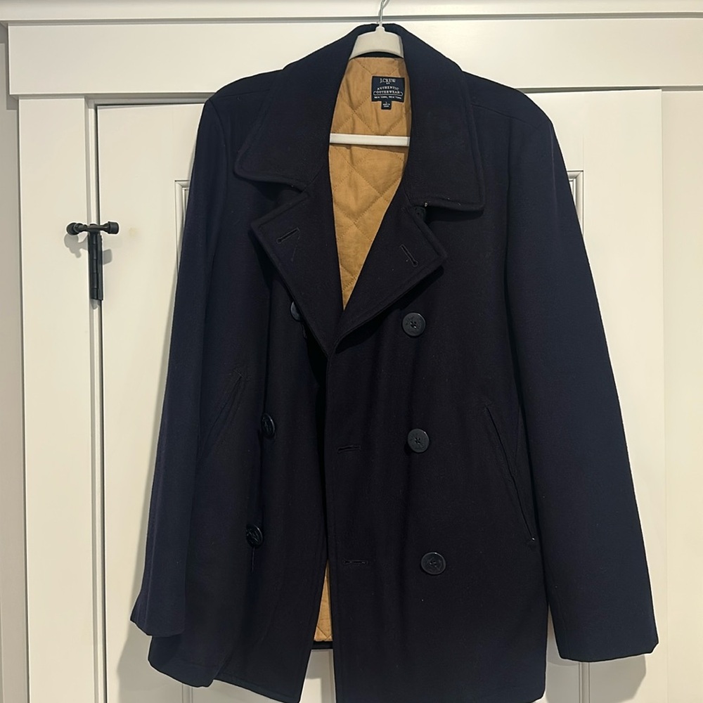 Men’s J Crew Navy Peacoat L